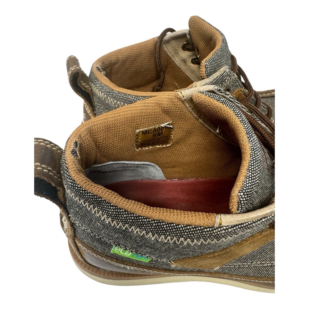 Twisted X🔥Western Wedge 🤑Sole Chukka Boots Brown Gray Canvas Cowboy Leather 9 - Picture 6 of 10